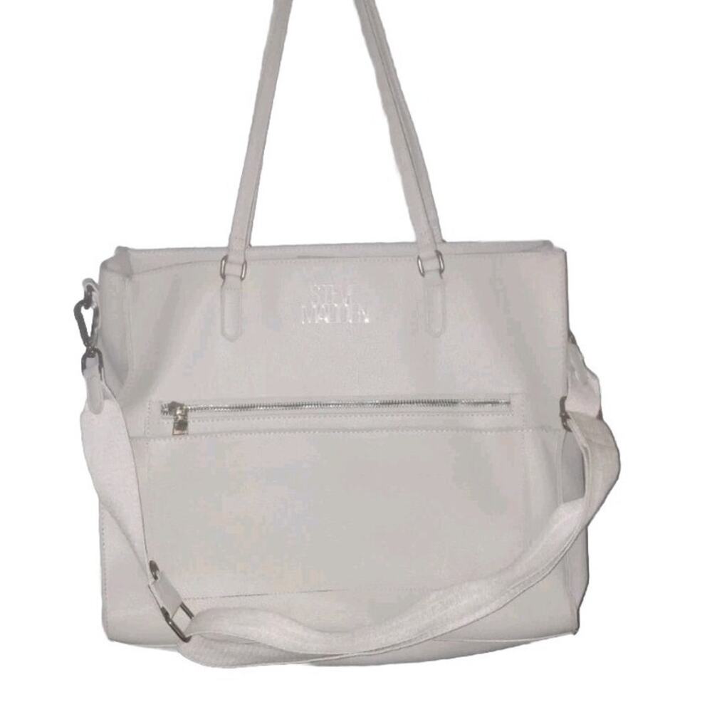 Steve Madden Logo Strap Extra Large Grey Shoulder Crossbody Messenger Bag Tote